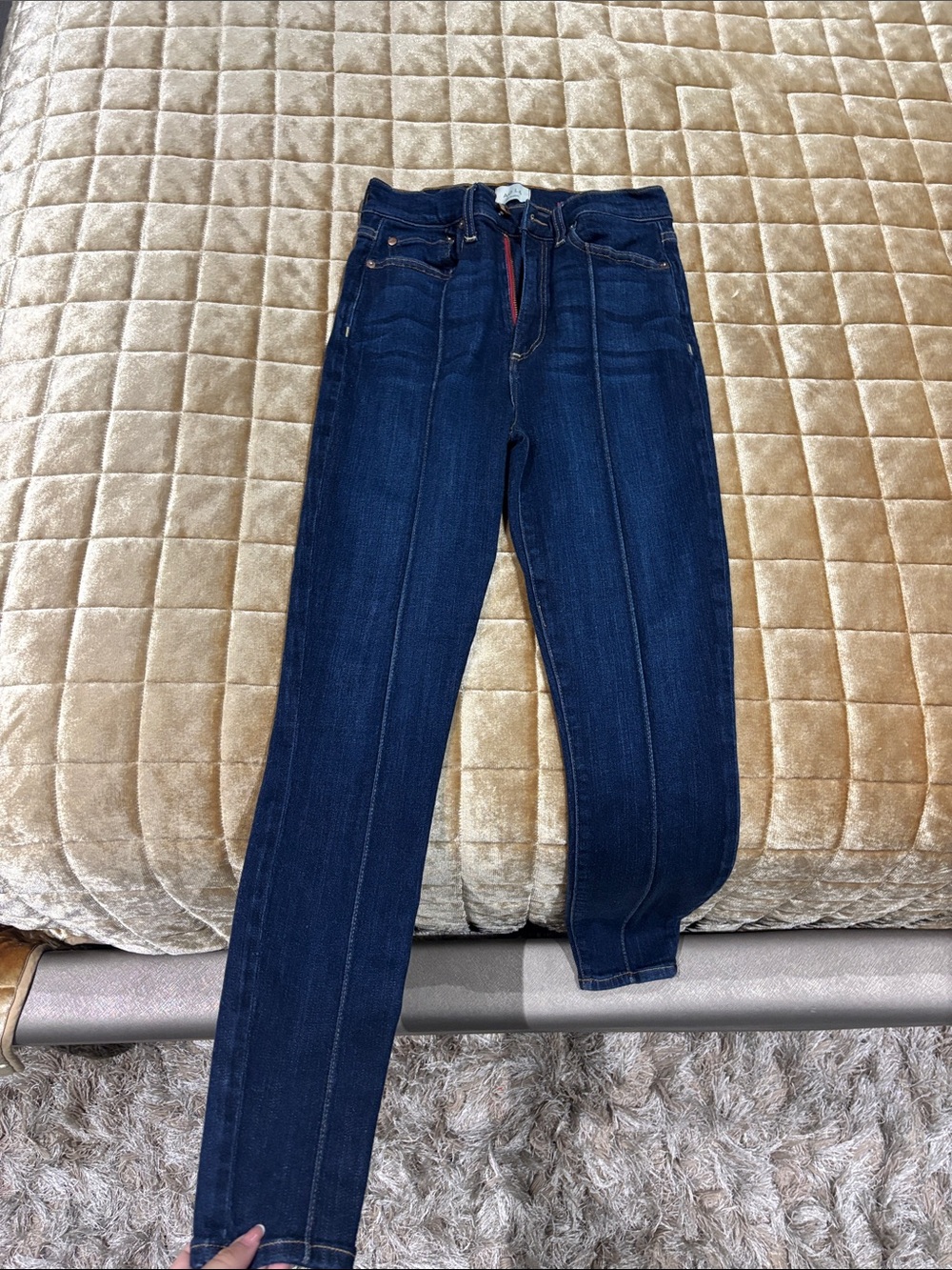 High-Rise Skinny Jeans in Dark Navy